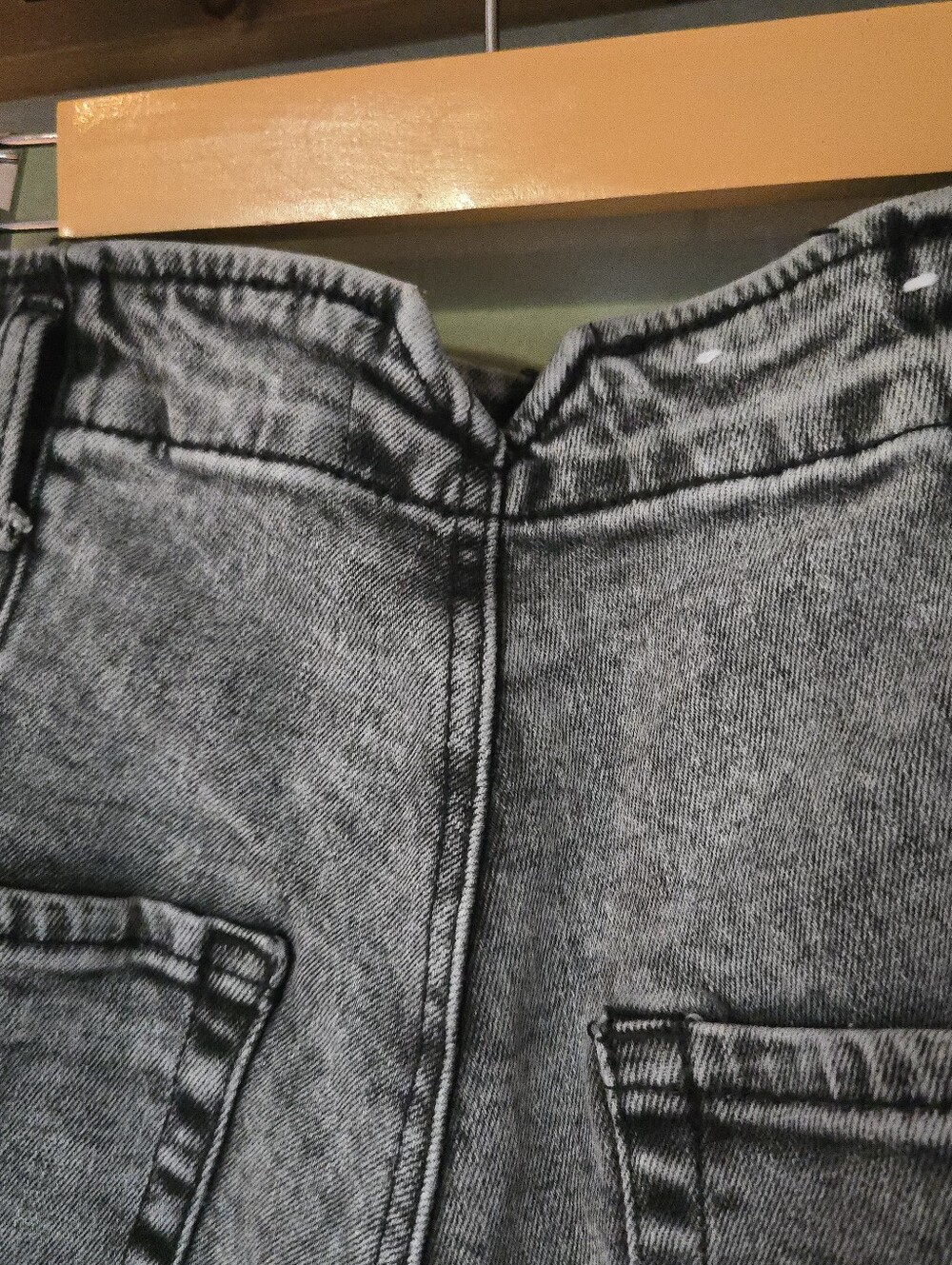 Dynamite | Gray Acid Wash Paperbag Mom Jeans High Rise, Size 29 - Picture 5 of 11